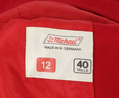 Marks and Spencer Women's Red Wool Blend Double-Breasted Blazer UK 12