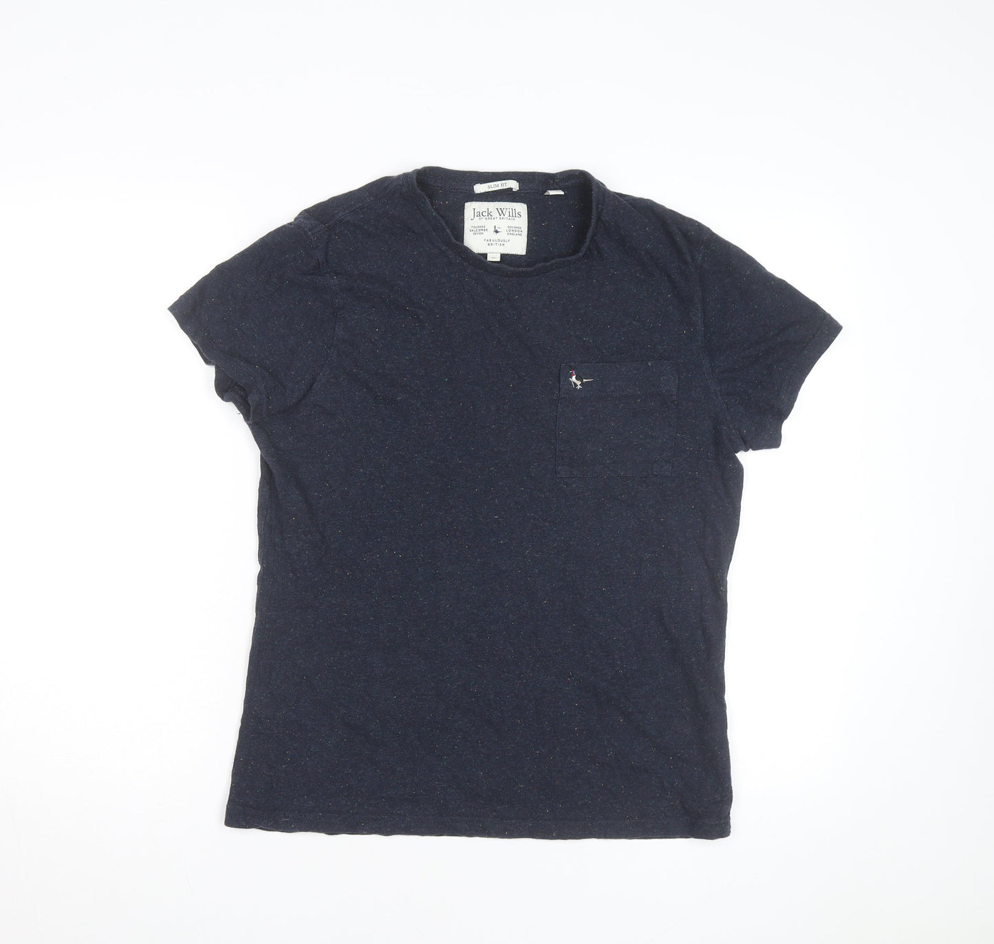 Jack Wills Men's Navy Slim Fit Crew Neck Short Sleeve T-Shirt Size M