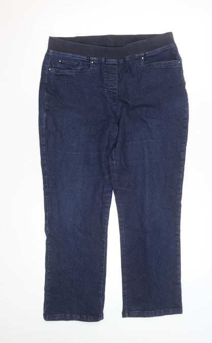Gloria Vanderbilt Women's Blue Stretch Denim Pull-On Jeans Size 14