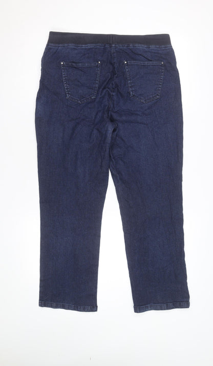 Gloria Vanderbilt Women's Blue Stretch Denim Pull-On Jeans Size 14