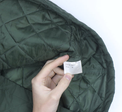Aldon Mens Green Quilted Full Zip Mid-Length Jacket Size M