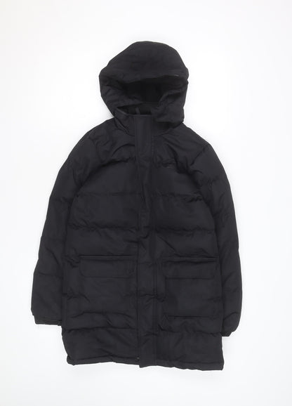 Mountain Warehouse Boys Black Hooded Puffer Jacket Coat 11-12 Years Winter Warm