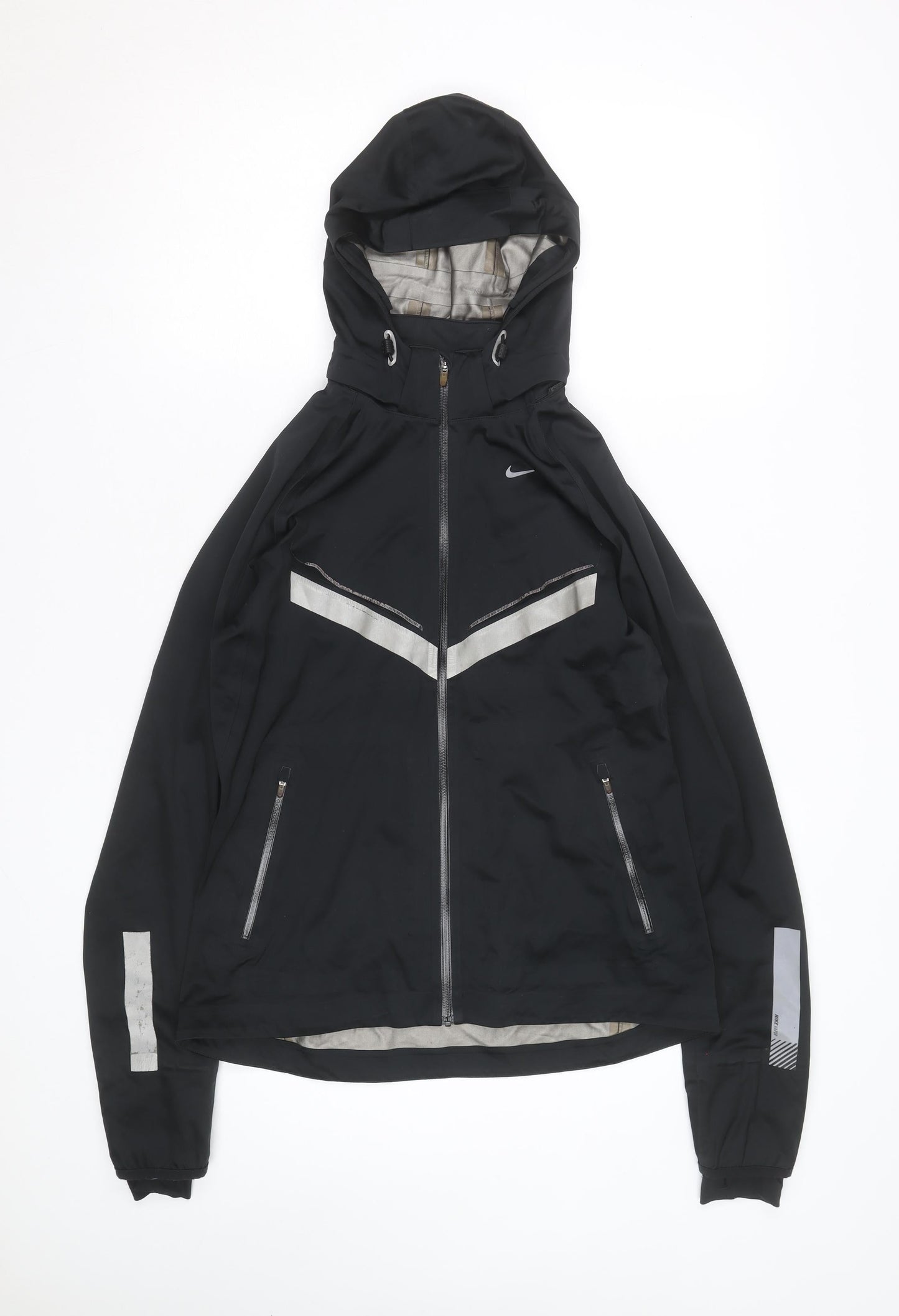 Nike Men's Black Storm-FIT Hooded Windbreaker Jacket Size S