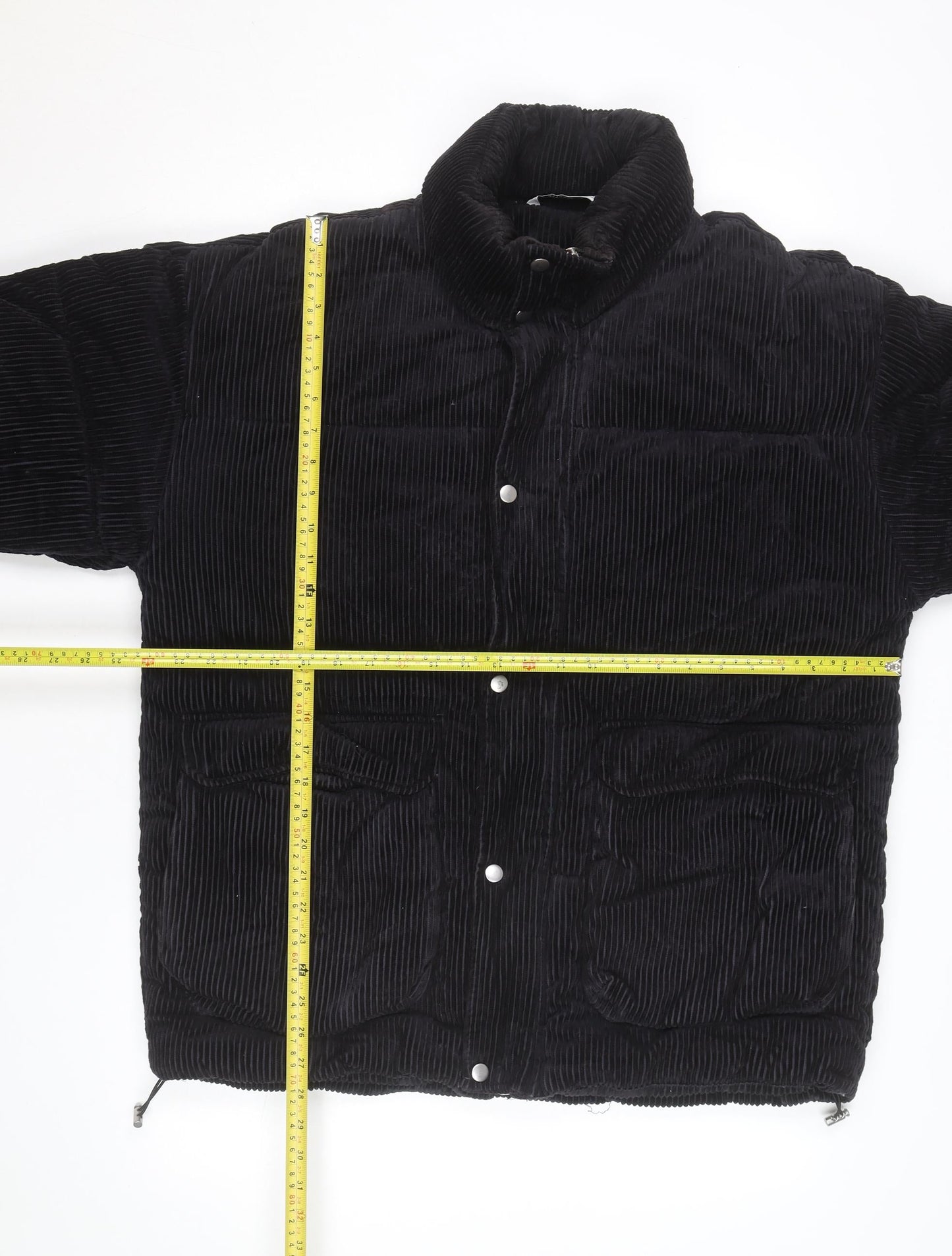 Zara Women Black Corduroy Puffer Jacket Size M