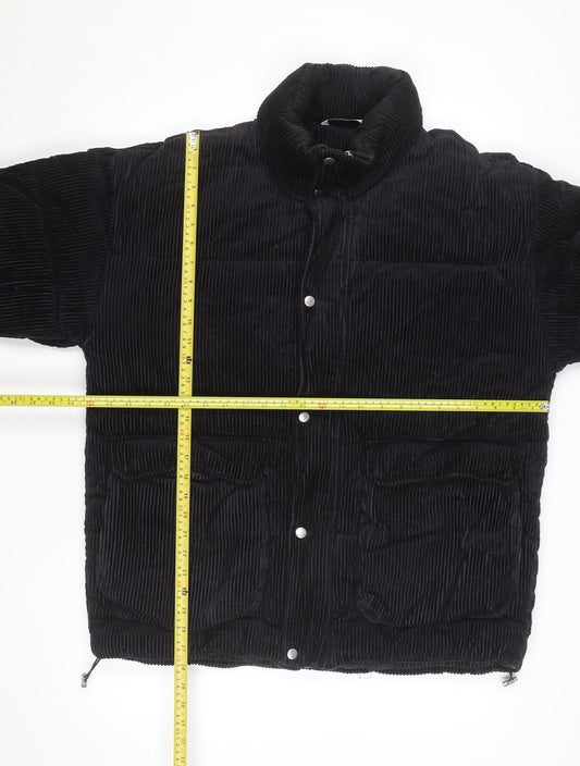 Zara Women Black Corduroy Puffer Jacket Size M