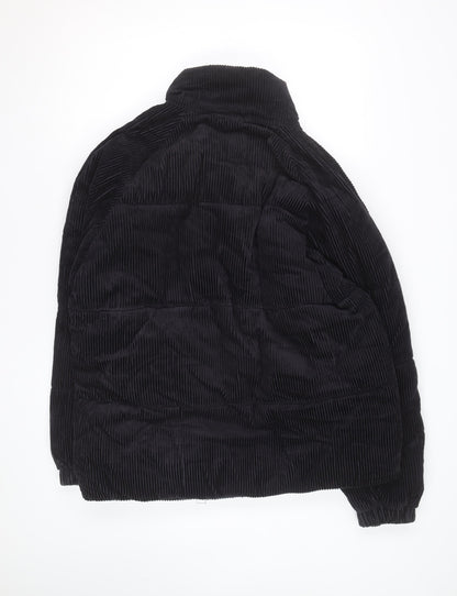 Zara Women Black Corduroy Puffer Jacket Size M