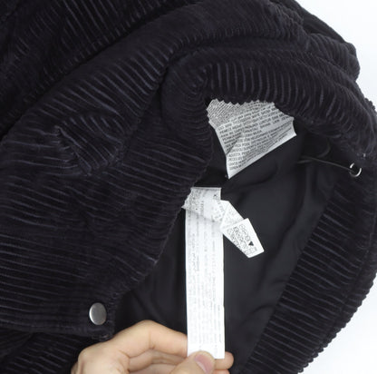Zara Women Black Corduroy Puffer Jacket Size M