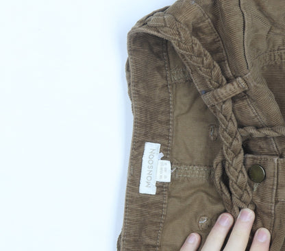 Monsoon Women Brown Corduroy A-Line Button Skirt Size 12