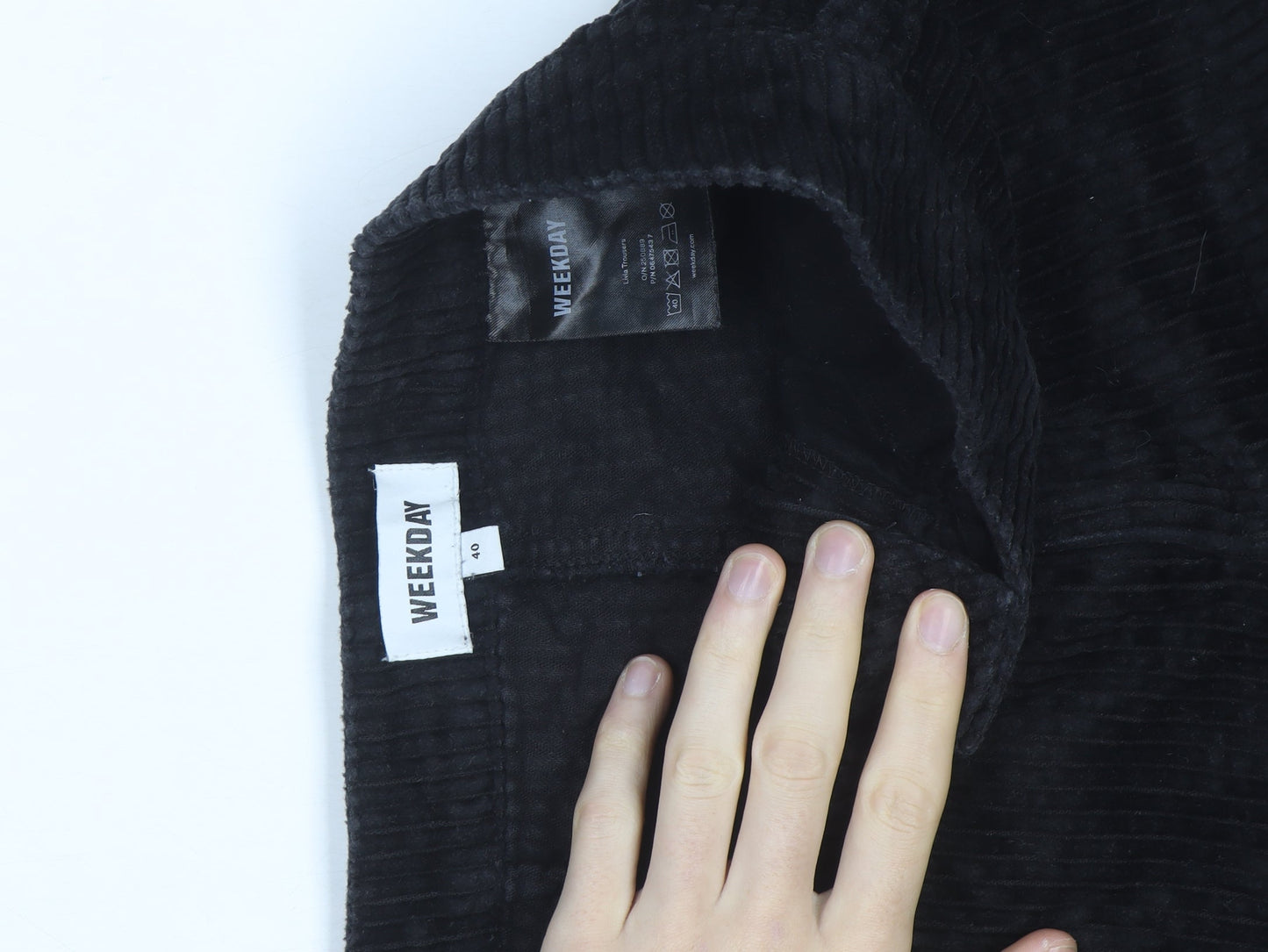 Weekday Women's Black Corduroy Straight Jeans Size 12