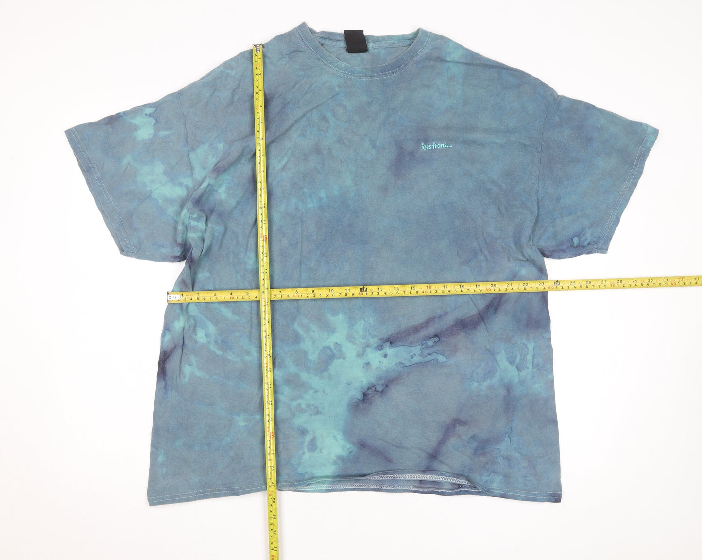 iets frans... Men's Blue Tie Dye Relaxed Fit T-Shirt Size L