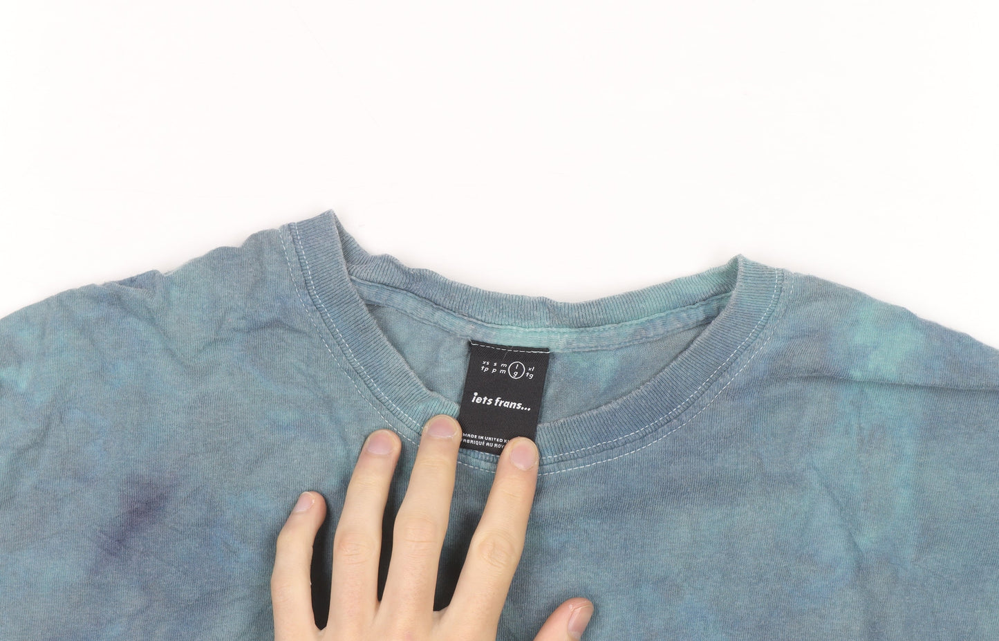 iets frans... Men's Blue Tie Dye Relaxed Fit T-Shirt Size L