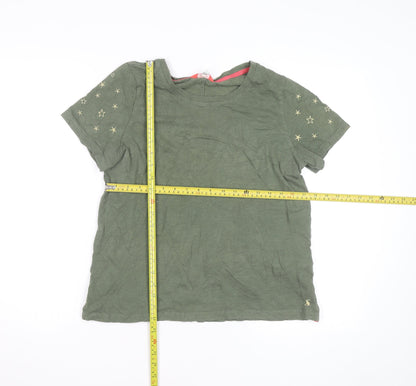 Joules Unisex Adults Green Cotton Star Embroidered Short Sleeve T-Shirt L