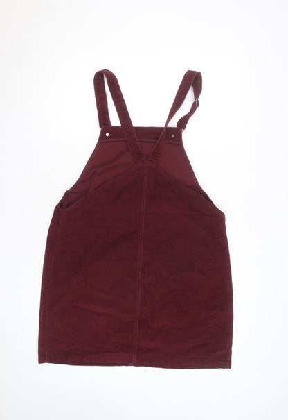 bpc Bonprix Collection Women's Red Corduroy Dungaree Dress Size 14
