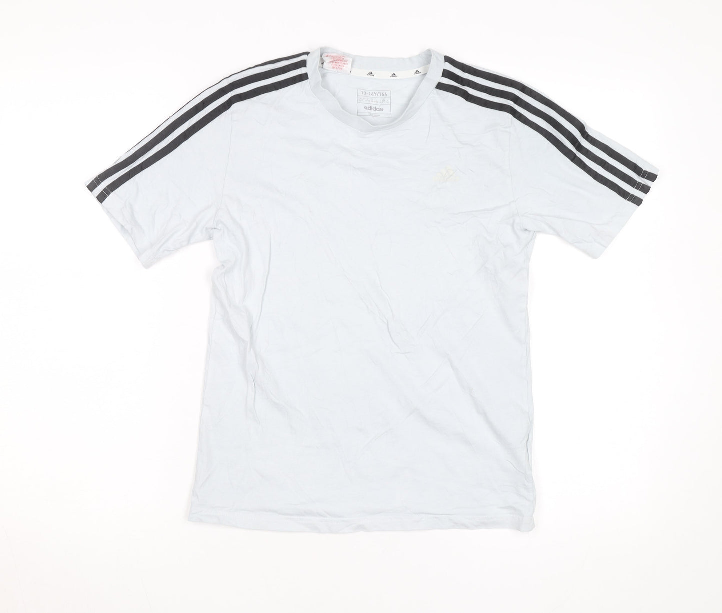 Adidas Boys Light Blue Short Sleeve Crew Neck T-Shirt Size 13-14 Years