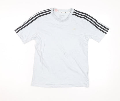 Adidas Boys Light Blue Short Sleeve Crew Neck T-Shirt Size 13-14 Years