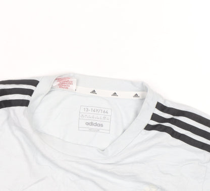 Adidas Boys Light Blue Short Sleeve Crew Neck T-Shirt Size 13-14 Years