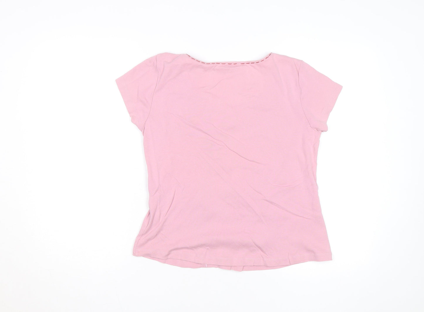 Marks and Spencer Per Una Women Pink Short Sleeve Cotton T-Shirt Size 18
