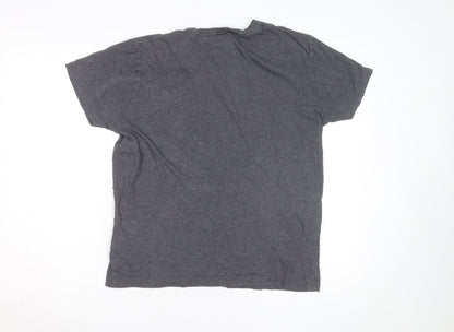 GANT Men's Grey Regular Fit Crew Neck Cotton T-Shirt M