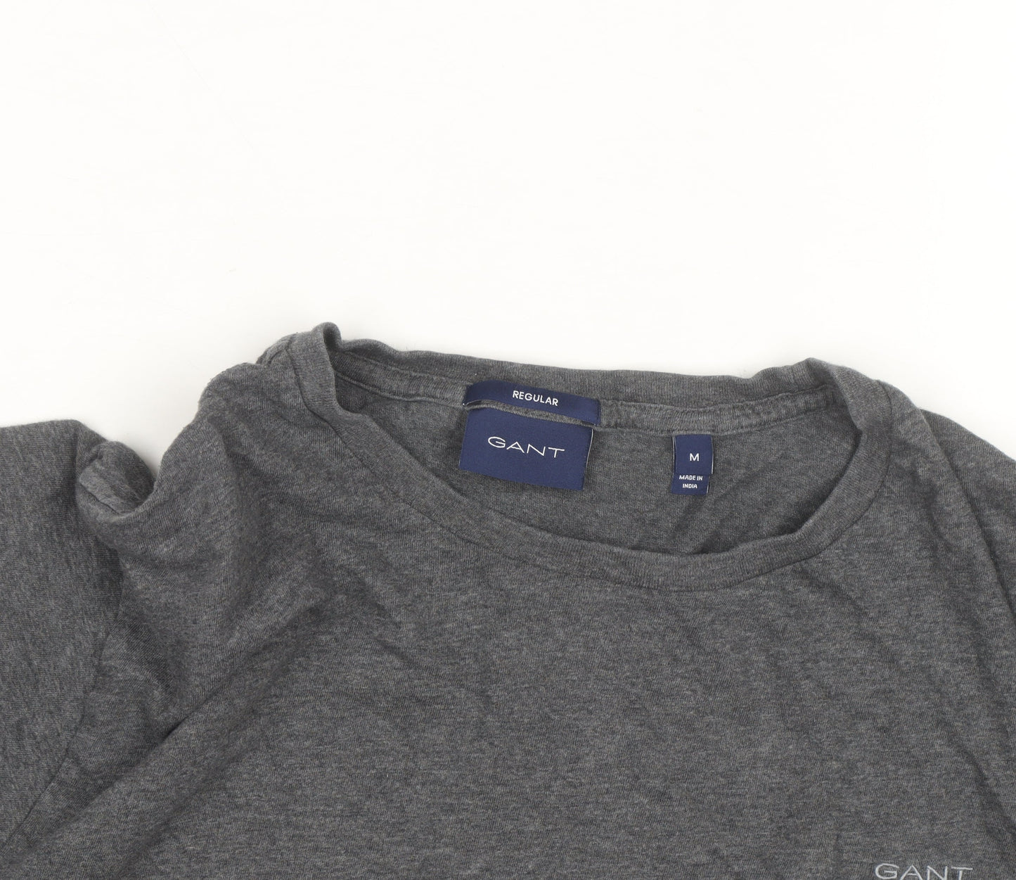 GANT Men's Grey Regular Fit Crew Neck Cotton T-Shirt M