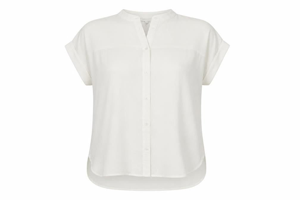 Warehouse Women’s Ivory Short Sleeve Relaxed Blouse Size 16