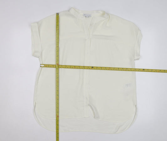 Warehouse Women’s Ivory Short Sleeve Relaxed Blouse Size 16