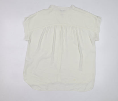 Warehouse Women’s Ivory Short Sleeve Relaxed Blouse Size 16