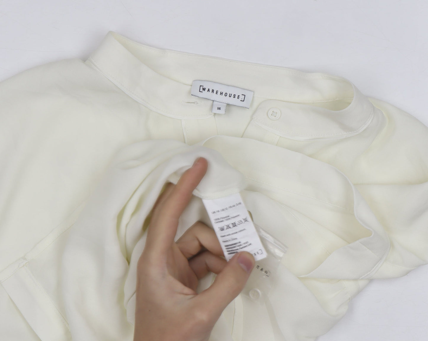 Warehouse Women’s Ivory Short Sleeve Relaxed Blouse Size 16