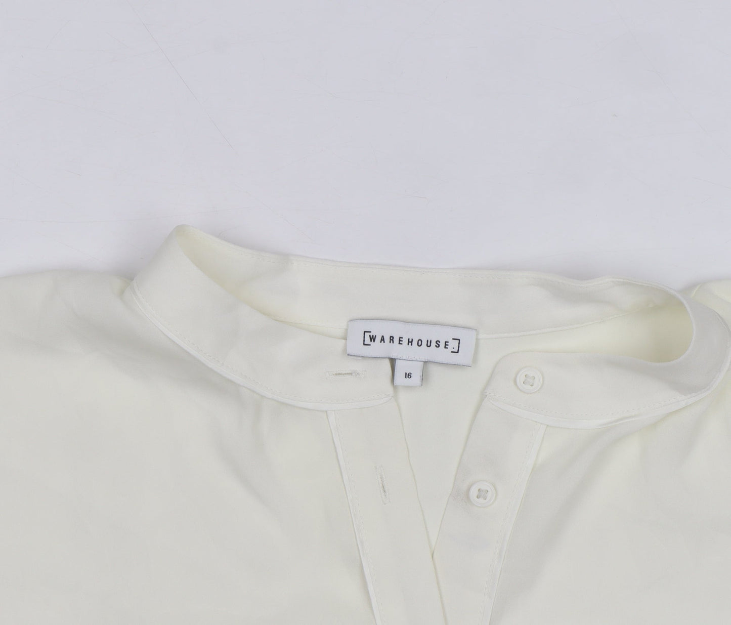 Warehouse Women’s Ivory Short Sleeve Relaxed Blouse Size 16