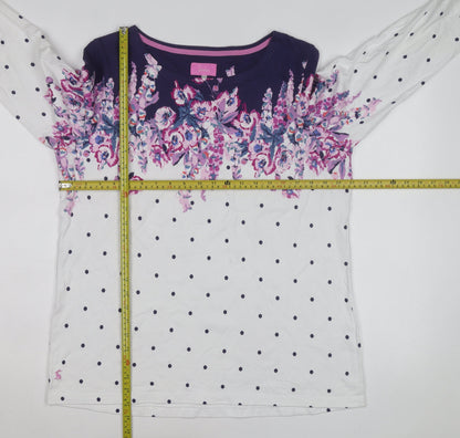 Joules Womens Multicoloured Floral Polka Dot Cotton 3/4 Sleeve T-Shirt Size 18