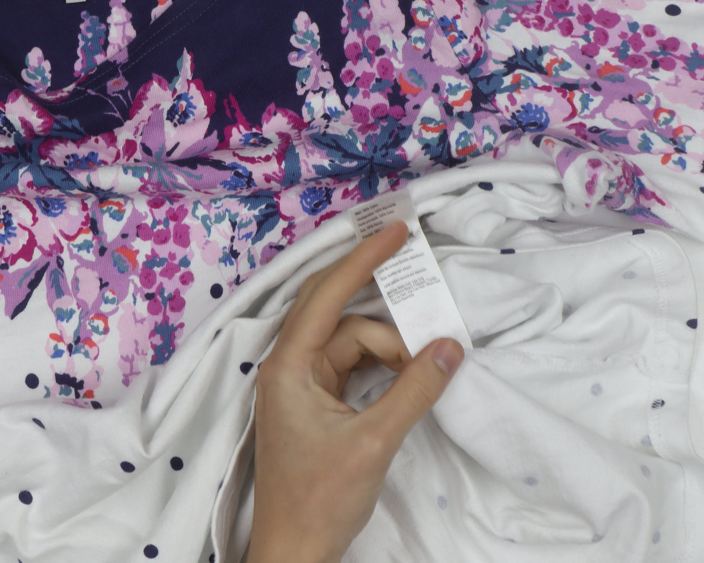 Joules Womens Multicoloured Floral Polka Dot Cotton 3/4 Sleeve T-Shirt Size 18
