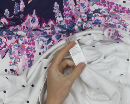 Joules Womens Multicoloured Floral Polka Dot Cotton 3/4 Sleeve T-Shirt Size 18