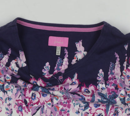 Joules Womens Multicoloured Floral Polka Dot Cotton 3/4 Sleeve T-Shirt Size 18