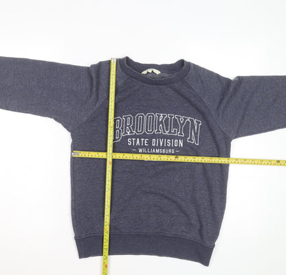 Next Men's Blue Graphic Pullover Sweatshirt XS Regular Fit