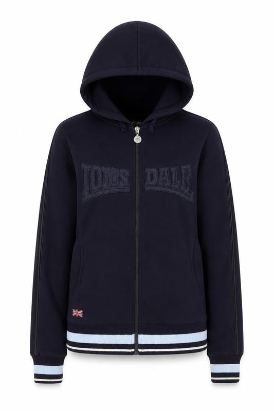 Lonsdale Womens Navy Full Zip Hoodie Size S Polyester Cotton