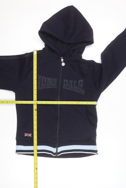 Lonsdale Womens Navy Full Zip Hoodie Size S Polyester Cotton