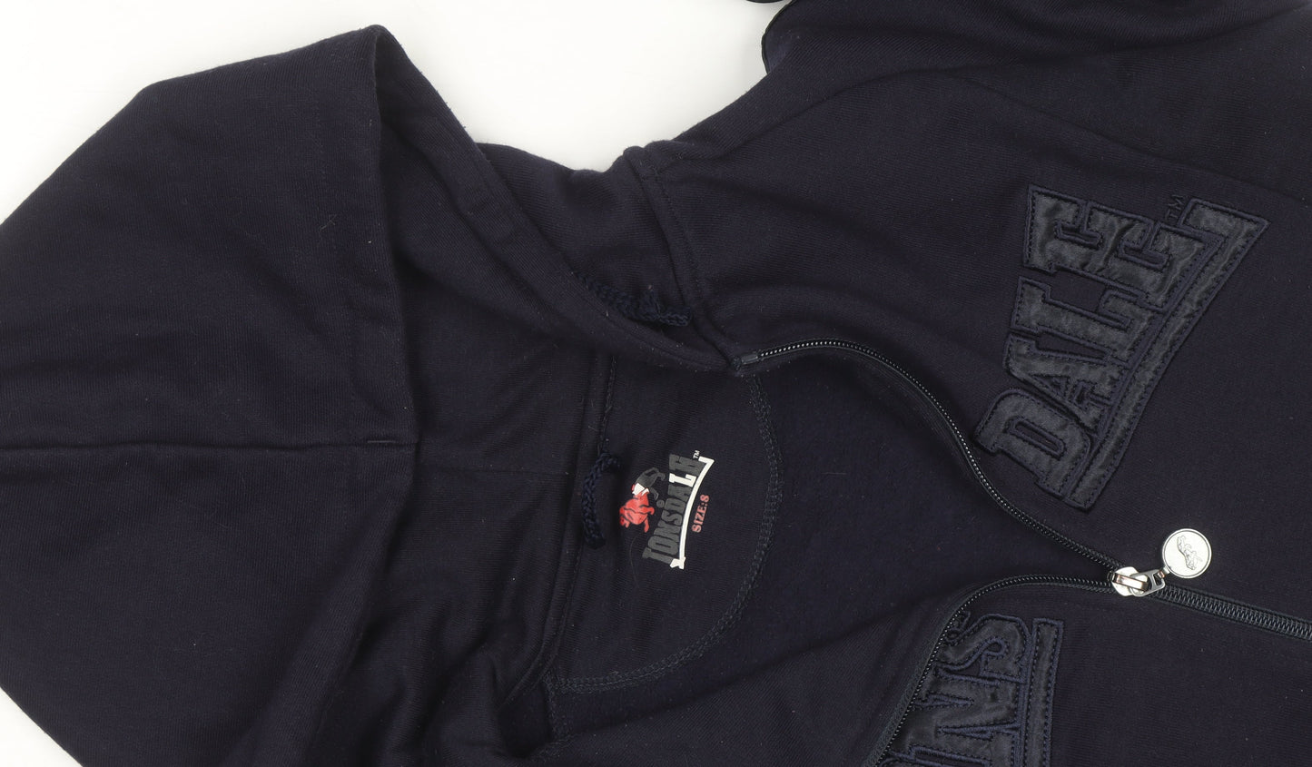 Lonsdale Womens Navy Full Zip Hoodie Size S Polyester Cotton
