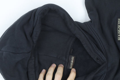 Napapijri Women's Black Cropped Pullover Hoodie Size S Graphic Back