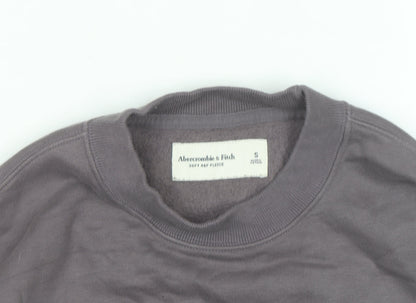 Abercrombie & Fitch Mens Grey Pullover Sweatshirt Size S Logo Fleece