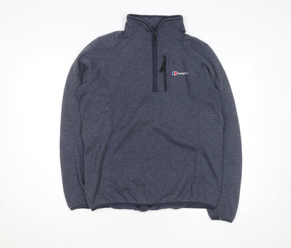 Berghaus Men Blue 1/4 Zip Fleece Pullover Sweatshirt M