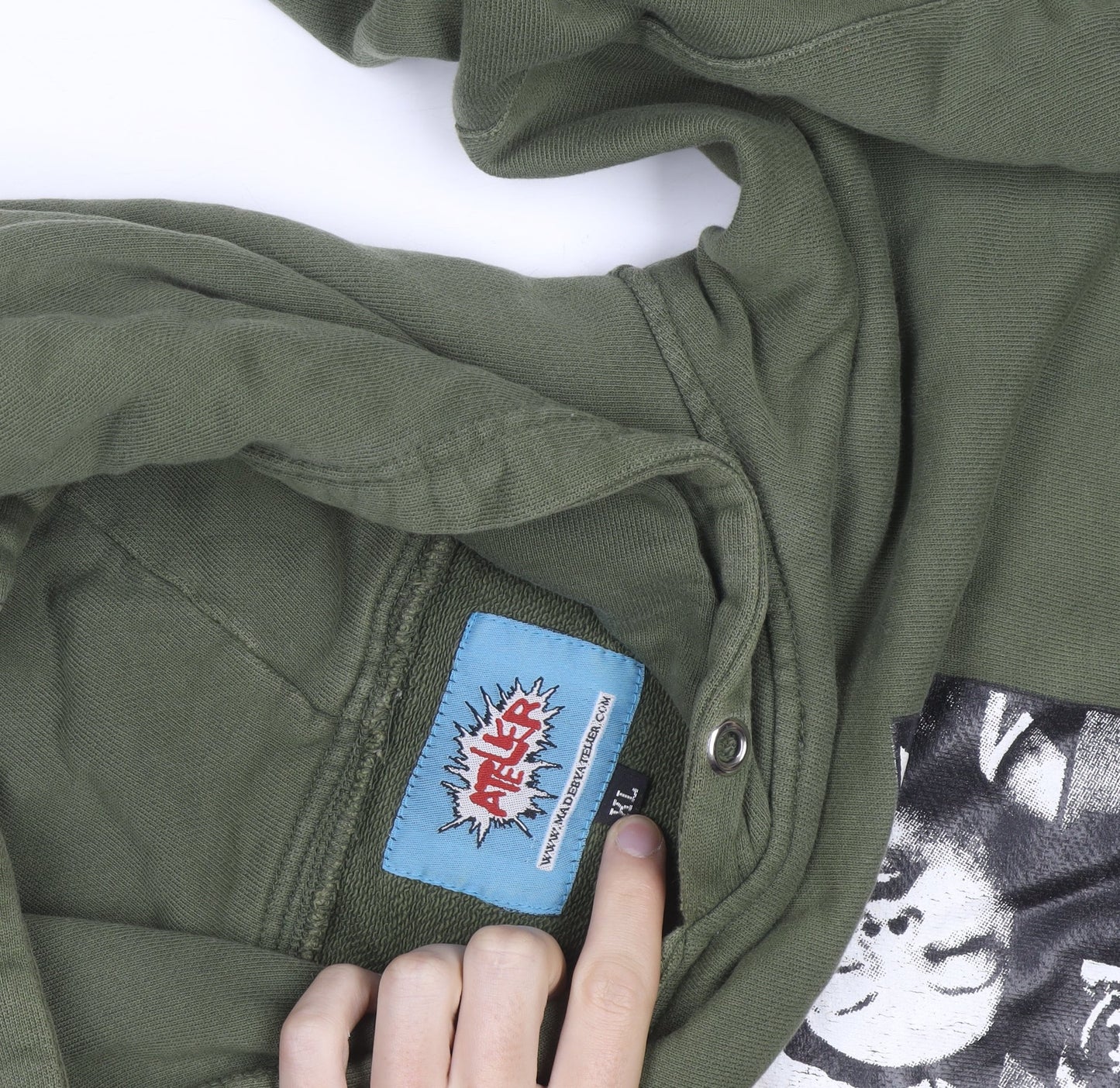 Made By Atelier Men’s Green XL Pullover Hoodie Graphic Print