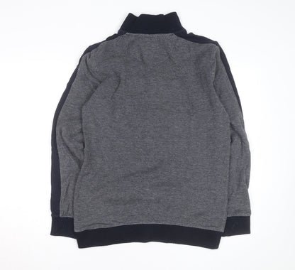 Next Men’s Grey High Neck 1/2 Zip Cotton Jumper Size L