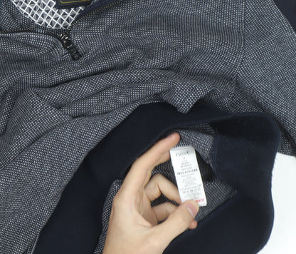 Next Men’s Grey High Neck 1/2 Zip Cotton Jumper Size L