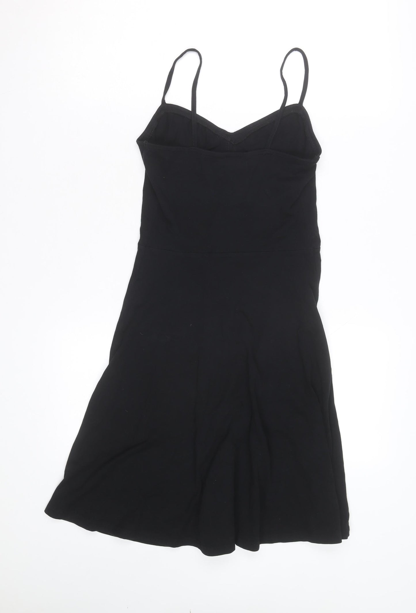 Dorothy Perkins Women’s Black Slip Dress Size 6 Sleeveless Jersey Button Front