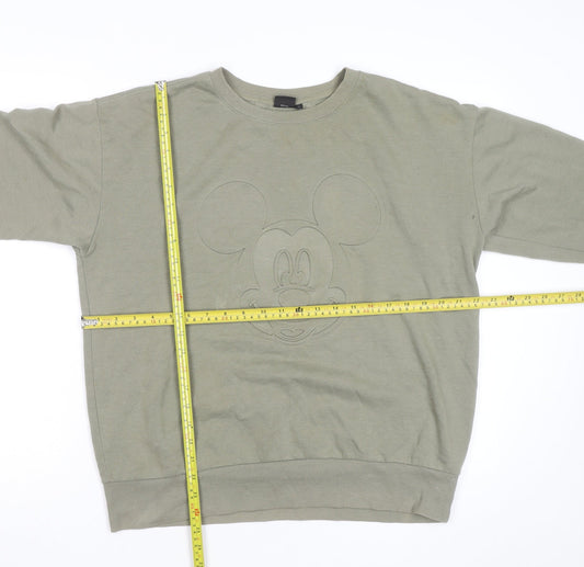 Disney Mickey Mouse Men's Green L Pullover Sweatshirt