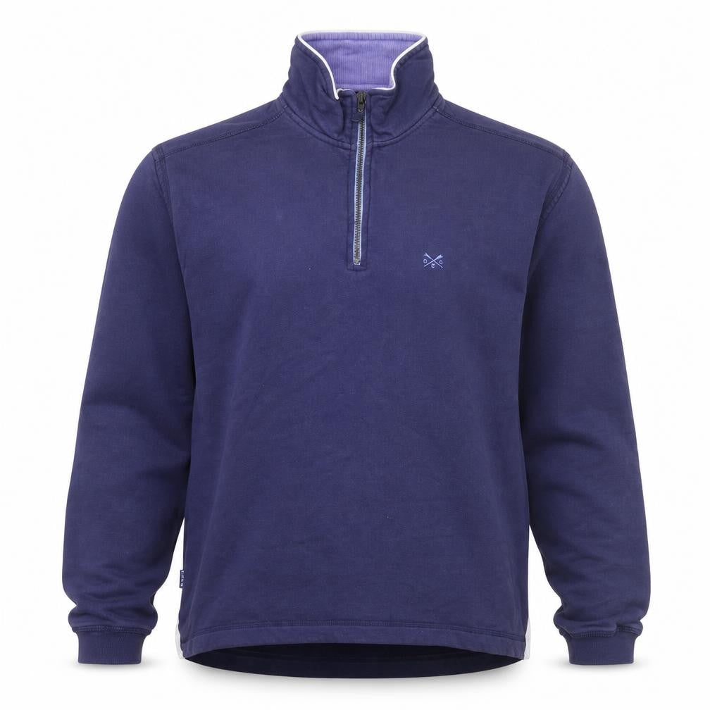 Crew Clothing Men’s Blue 1/4 Zip Pullover Sweatshirt Size S
