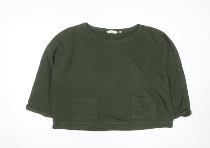 Seasalt Cornwall Womens Green Cotton Pullover Sweatshirt Size 16