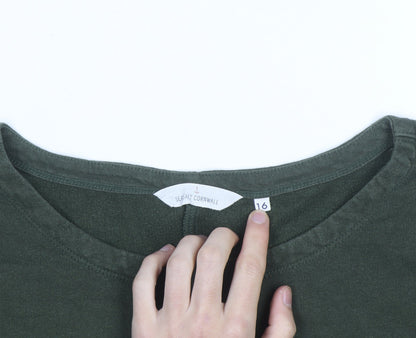 Seasalt Cornwall Womens Green Cotton Pullover Sweatshirt Size 16