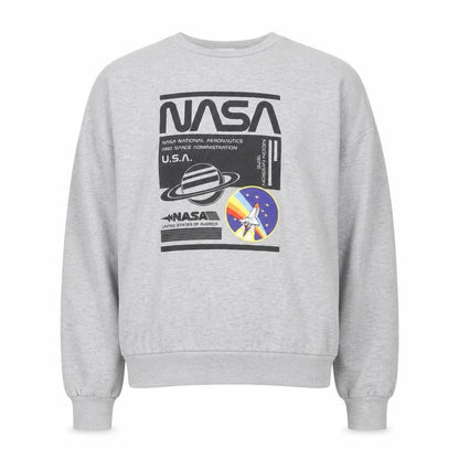 NASA Men's Grey Graphic Print Pullover Sweatshirt Size S