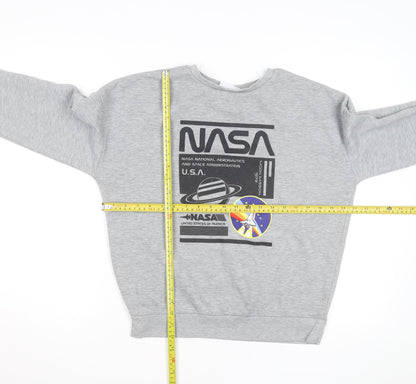 NASA Men's Grey Graphic Print Pullover Sweatshirt Size S