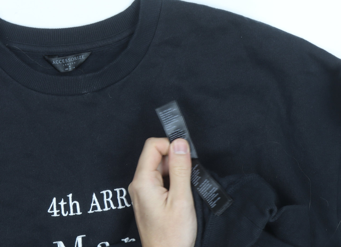 Accessorize Women Black Le Marais Paris Sweatshirt Size 10 Pullover